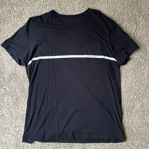 Men's American Eagle Black T-Shirt with White Stripe